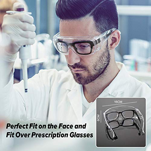 Safety Glasses Over Glasses Goggles Protective Eyewear - Anti Fog Shooting Glasses Eye Protection with Clear Vision,Scratch & UV Resistant Safety Glasses for Work Men Lab 3 Colors Pack - Thumbnail 4