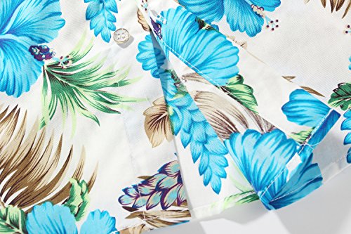 Big Boys Hawaiian Shirt, Kids Hawaiian Shirt, Boys Cotton Beach Shirt Tropical Short Sleeve Button Up Shirts (Small, White) #TOP7
