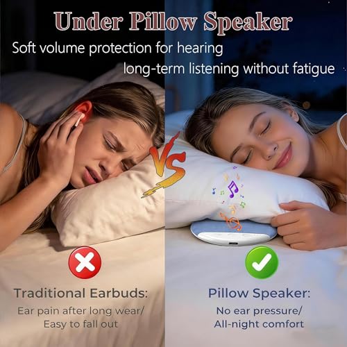 Image of Dreamwave Pillow Speaker Pillow for Sleeping, Ultra-Thin Bluetooth Sleep Speaker Under Pillow for Side Sleepers, 7-Day Battery Life, Private Bedtime Audio with Auto-Off Timer, Blue