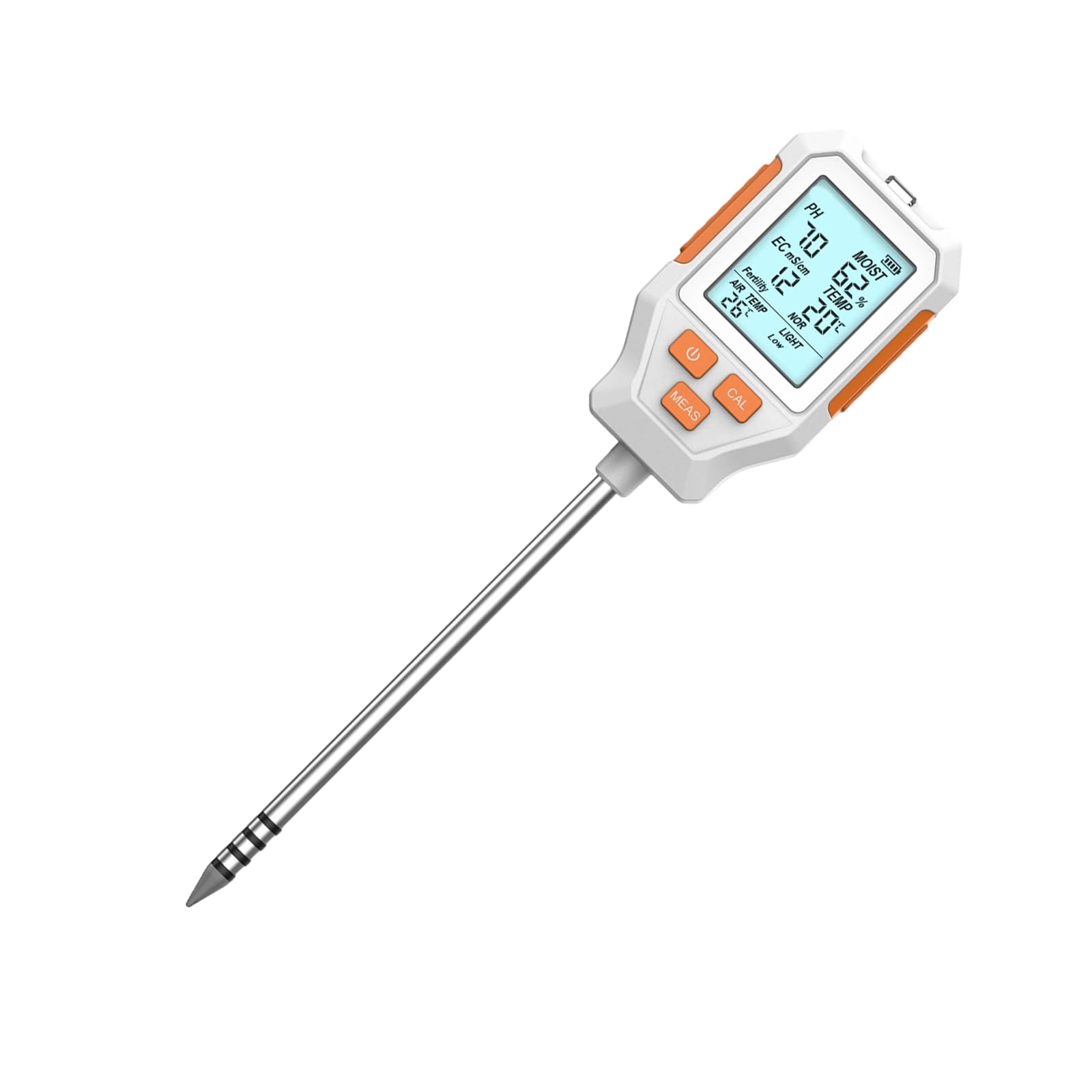Probador de suelo profesional para detectar humedad, temperatura, luz, fertilidad y pantalla LCD, monitor portátil, dispositivo de prueba para exteriores