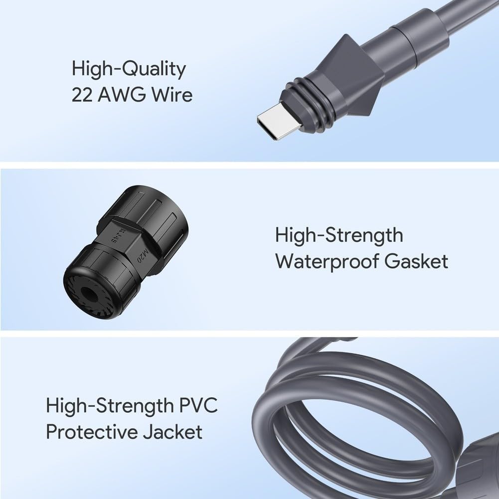 Câble d'extension Ethernet Gigabit RJ45 avec IP68 étanche blindé cordon réseau pour entreprise pour SPX vers routeur 0,5 m