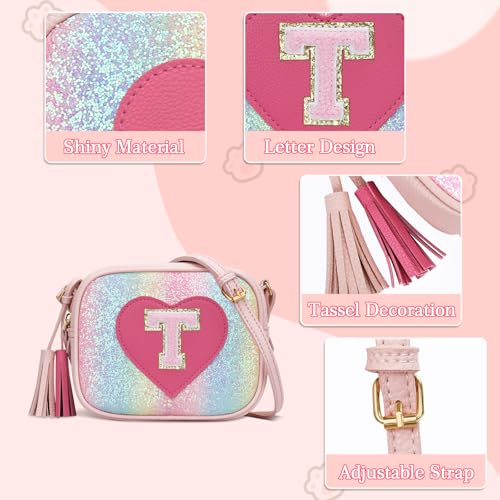 Image of KKXIU Birthday Gifts for Girls Initial Toddler Purse Cute Kids Crossbody Bag