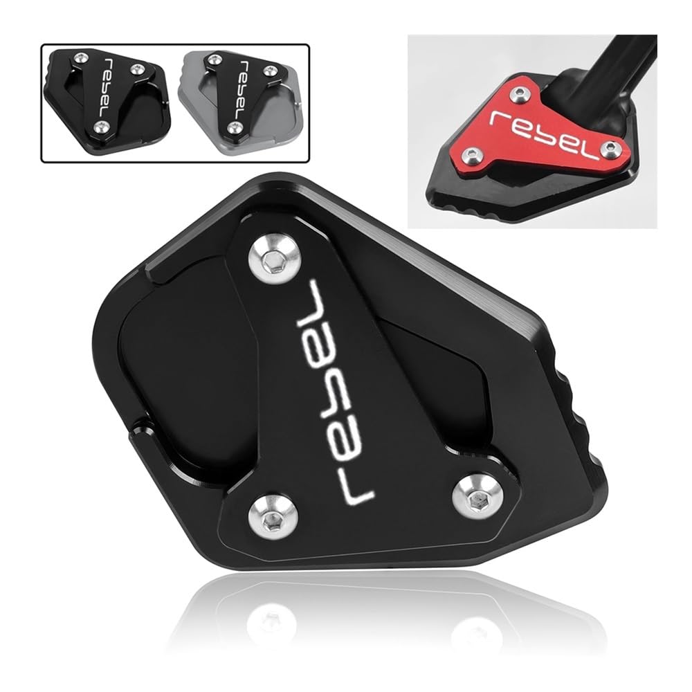 Extension De Support Latéral Pour Béquille Moto Rebel 1100 CMX - Plaque En Aluminium CNC Anodisé Noir (2021-2024) - 4