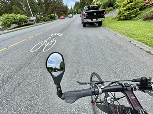 Hafny New Bar End Bike Mirror, Hd Automotive Grade Glass Lens, Large Surface, Shatterproof, Multi-Angle Adjustable, E-Bike Mirrors (Hf-M903Rb-Fr08) (Hf-M903Ls-Fr08 (Left Side, Silver Glass)) #TOP5