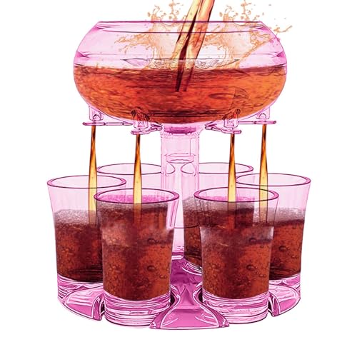 Dispensador de vino acrílico de vidrio, dispensador de vasos de chupito con 6 vasos de chupito, dispensador de bebidas para fiestas, dispensador de chupitos BabyGuinness, dispensador de chupito,