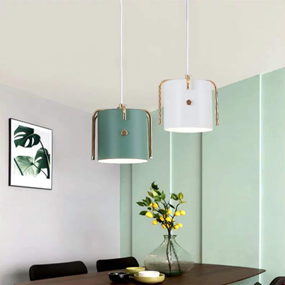 Chrasy Pendelleuchte E27, Holz & Metall, Grün – Modernes Design, Verstellbare Höhe, Für Esszimmer & Wohnzimmer