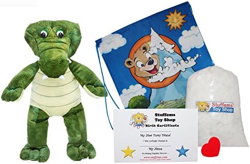 Make Your Own 15" Stuffed Animal Satin Alligator Kit - No Sew - With Free Birth Certificates!