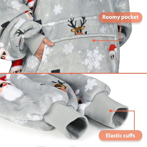 Image of Catalonia Oversized Hoodie Blanket Sweatshirt, Comfortable Sherpa Giant Pullover with Large Front Pocket for Adults Men Women Teenagers Wife Girlfriend