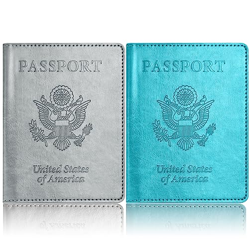 Eoehro Passport Holder for Travel Essentials-2Pack, Passport Wallet Cover Case