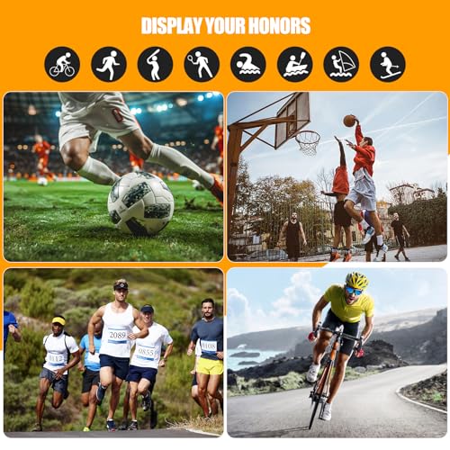 Image of Medal Hanger Display Race Medal Holder 360 Degree Rotating Medal Desk Stand Honor Display Rack Ideal for Sports Marathon Football Soccer Track and Field Running Basketball Swimming 36+ Medals