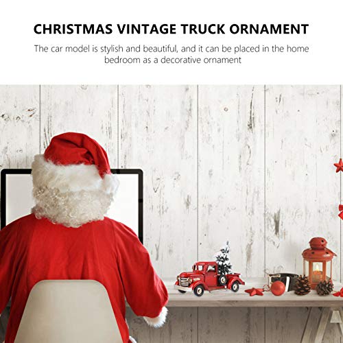 NUOBESTY Caminhão Vermelho Vintage Ferro Caminhão Decoração de Natal Casa de Fazenda Modelo de Carro