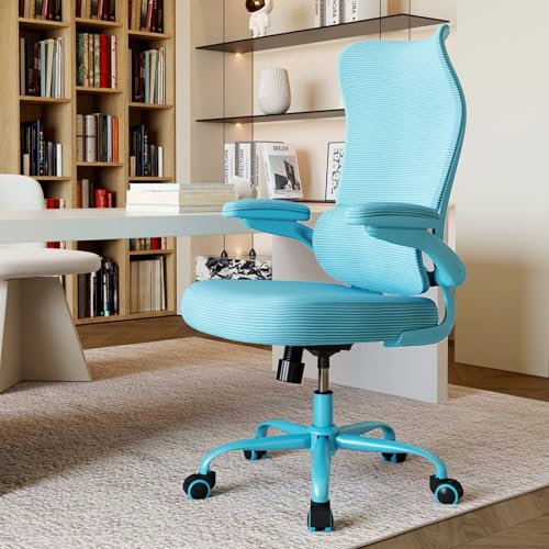 Image of TRALT Office Chair Ergonomic Desk Chair - Gaming Chair with Lumbar Support | 330 LBS Home Office Desk Chairs , Reading Chair with Flip-up Armrests, Comfortable Computer Chairs (1, Blue)