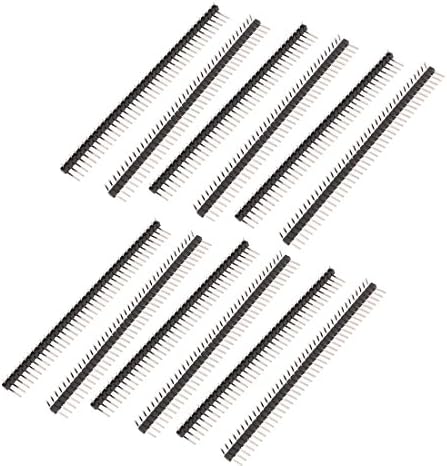 Sourcingmap 12Pcs 2.54mm Pitch Single Row Male 90 Degree Right Angle Pin Header