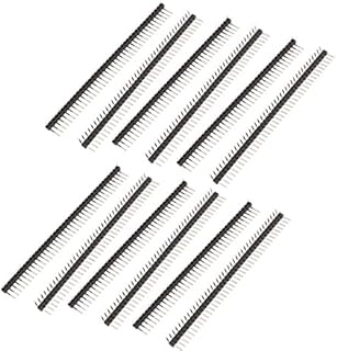 Sourcingmap 12Pcs 2.54mm Pitch Single Row Male 90 Degree Right Angle Pin Header