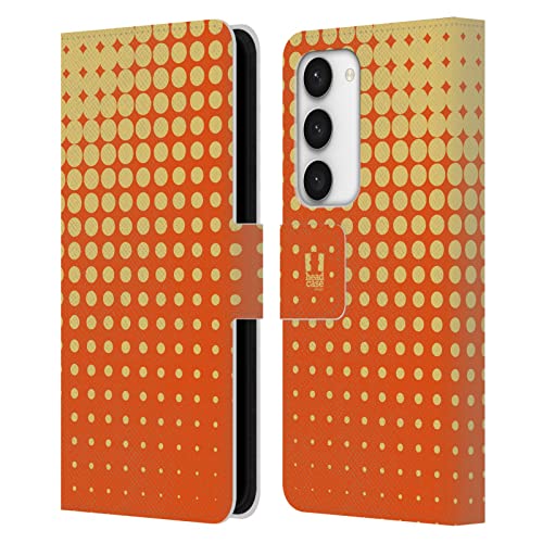 Étui portefeuille Samsung Galaxy S23 5G cuir orange antichoc rigide