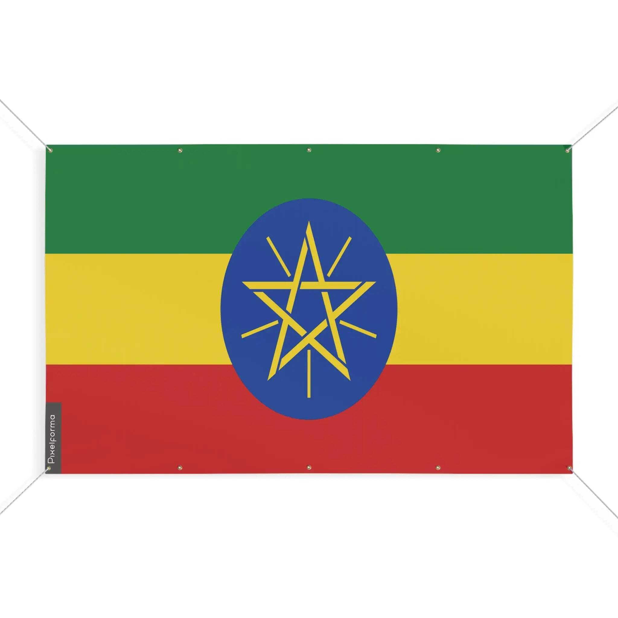 Drapeau Éthiopie 10 oeillets indéchirable pour mât de 100 x 150 cm