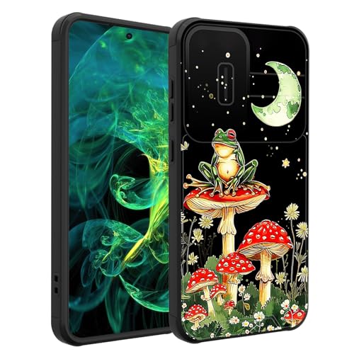 smauncucn for Galaxy S26 Case with Slide Camera Cover,Heavy Duty Dual Layer Hybrid Shock Proof Protective Rugged Bumper Case for Samsung Galaxy S26 6.3" 2026,Aesthetic Mushroom Frog