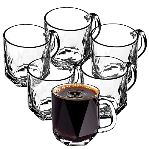 KADAX Bicchieri con manico per tè e caffè, bicchieri da tè in vetro spesso, tazze in vetro per bevande fredde e calde, set di bicchieri per tè, caffè, acqua (Frida 300 ml/set da 6)