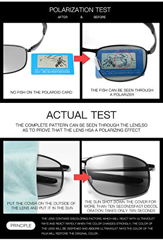 Image of FEISEDY Rectangle Polarized Square Sunglasses for Men Women B2444