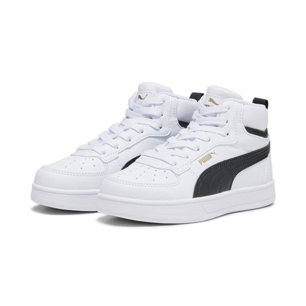 PUMA Shoes, Caven 2.0 Mid Sneaker, Blanco Negro-Dorado, 38 EU Unisex niños