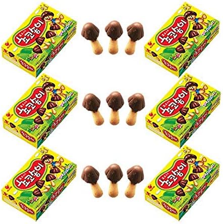 Choco BOY Chocolate Snack -- 50gm X 6 Boxes (Mushroom Shaped Chocolate Topped Mini Biscuits)