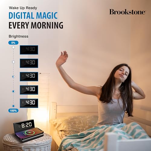 Brookstone BK15-QC1-BK Desk Led Alarm Clock 15W Wireless Charger thumb #4
