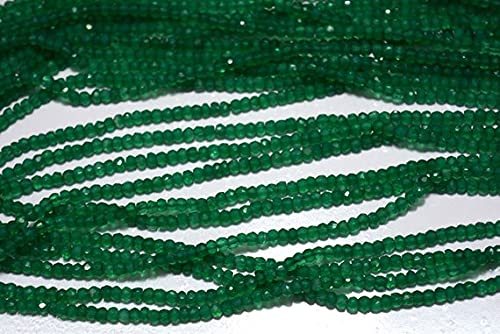 Perles onyx vert LKBEADS lot de 5 fils rondelles facettées 4mm pour création bijoux DIY