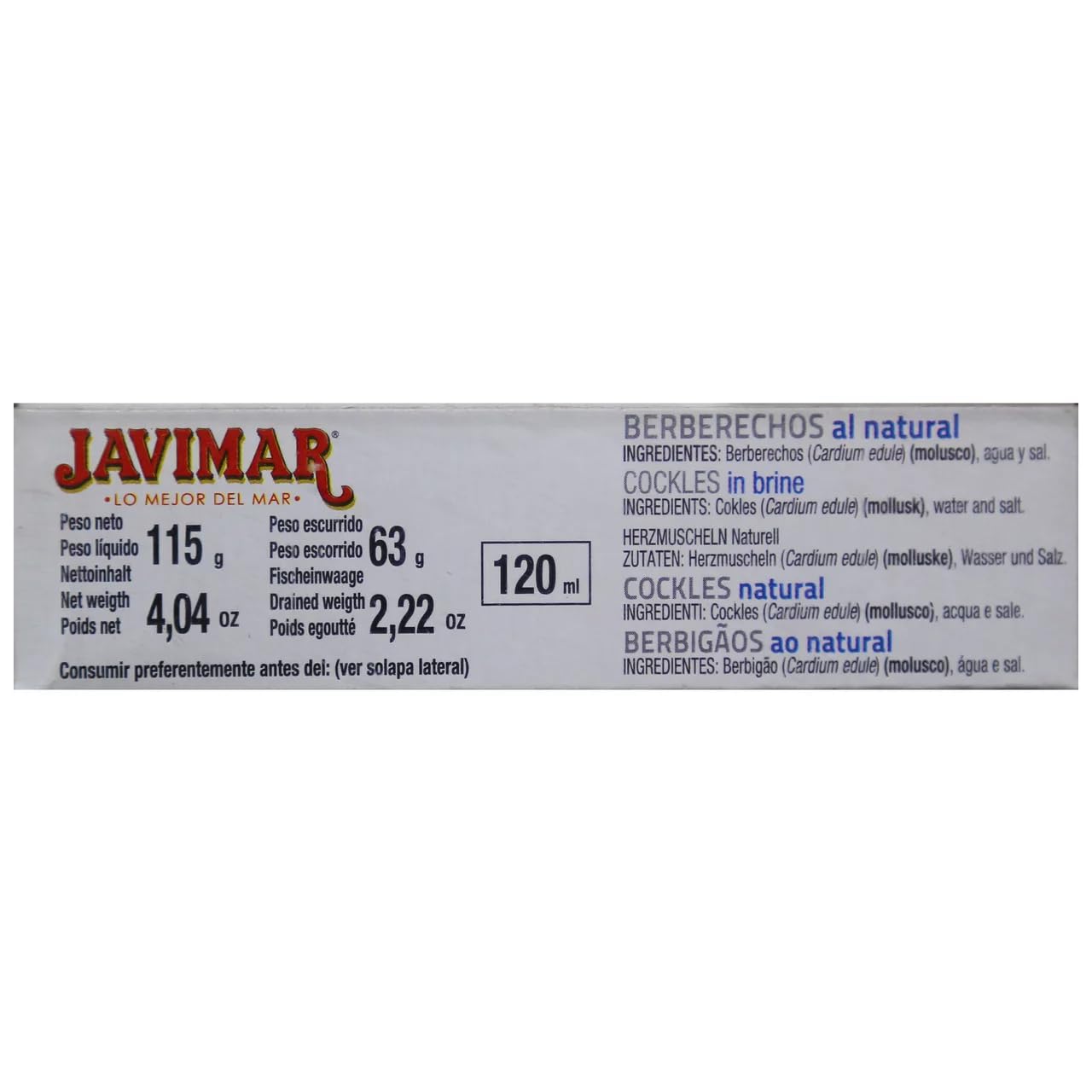 Javimar - Berberechos naturales 35/45 63 g, 9 unidades
