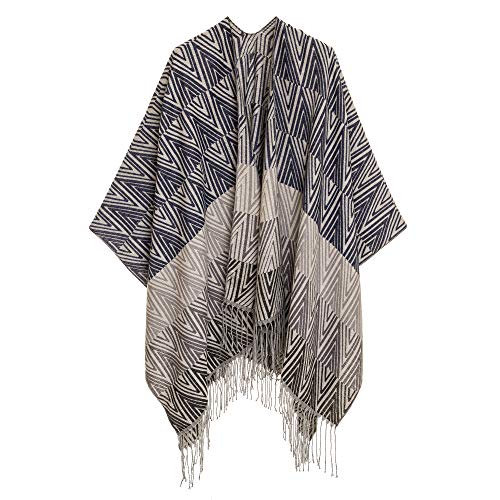 MELIFLUOS DESIGNED IN SPAIN Cardigan Poncho Cape: Manteau de chandail élégant pour femmes avec cardigan et châle pour l'automne hiver Cover