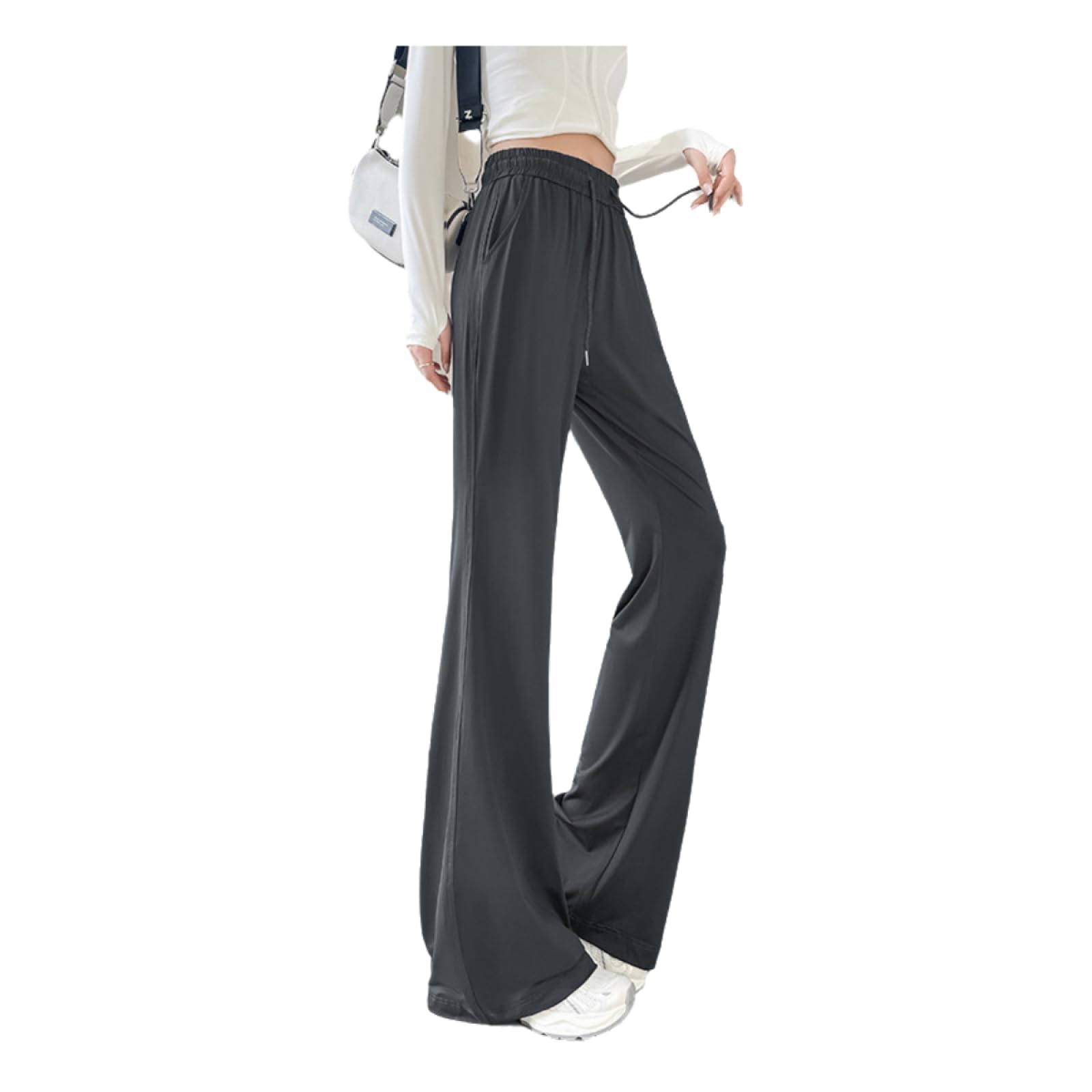 Bootcut Jazzpants damskie spodnie z lodowego jedwabiu, dla kobiet na lato, cienkie, szerokie, szybkoschnące, luźne, sportowe, do jogi, ochrona przed słońcem