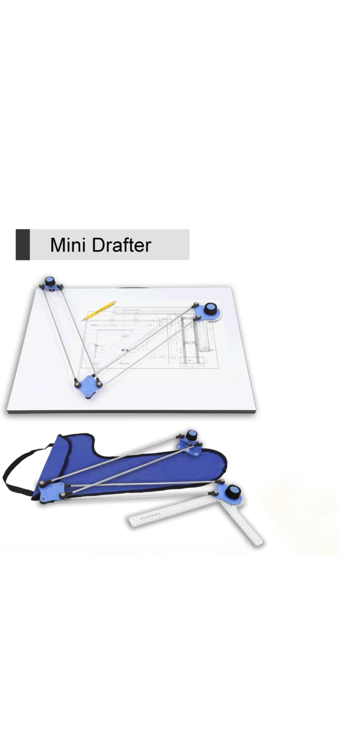 UTTAM-M Mini Drafter for Engineering, Adjustable Angles with Measurement Markings, Metal Alloy Frame, Portable Design with Carrying Bag 1