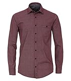 Muster: Print CASAMODA Herren Freizeithemden Print Casual Fit Dunkelrot L