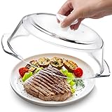 ACEPRUT Glass Microwave Splatter Cover with Ceramic Handle & Screw, Plastic-free, 100% Food Grade, BPA Free, Dishwasher Safe