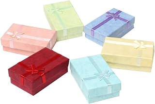 SHOWERORO 6pcs Elegant Bowknot Jewelry Gift Box for Bracelets, Paperboard | Small Packing Box for Birthdays and Anniversaries, Decorative Lid Bowknot, Gifting and Keeping Pieces Tidy Random Color