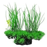 SANWOOD Green Artificial Decor Long Leaf Plant Fake Water Grass for Aquarium Fish Tank