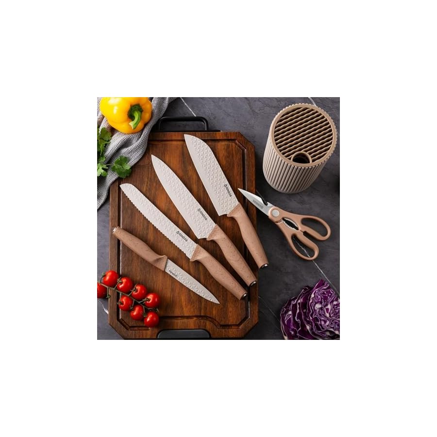 Knife-Set-6-Pieces-Kitchen-Knife-Set-for-ChefWooden-Coating-Knife-Set-Stainless-Steel-Non-stick-Non-slip-Super-Sharp-Blade-Chef-Knife-Set-with-Block-Suitable-for-GiftKhaki Knife Set, 6-Pieces Kitchen Knife Set for Chef,Wooden Coating Knife Set, Stainless Steel Non-stick Non-slip Super Sharp Blade Chef Knife Set with Block Suitable for Gift(Khaki)