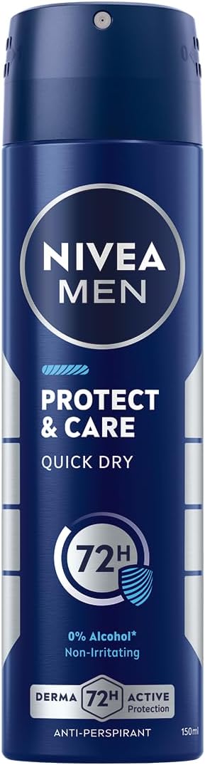 NIVEA Men Protection & Care Spray in verpakking van 6 (6 x 200 ml) mannen deodorant met maximale bescherming 48 uur anti-transpirant spray herenverzorging 0% alcohol NIVEA Men Protection & Care Spray in verpakking van 6 (6 x 200 ml) mannen deodorant met maximale bescherming 48 uur anti-transpirant spray herenverzorging 0% alcohol