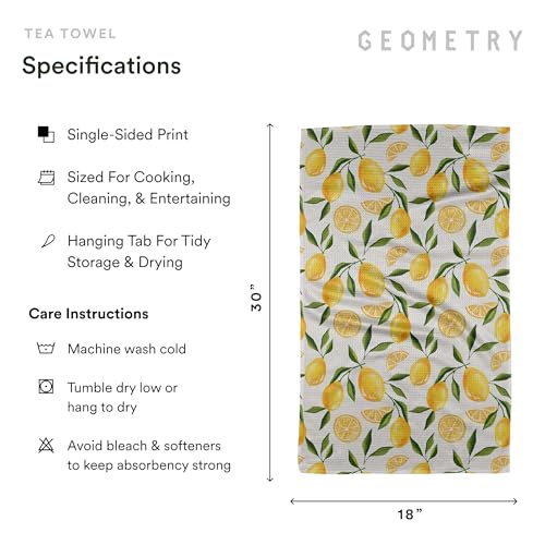 GEOMETRY Spring Kitchen Towels - Quick Dry Microfiber Cloth Spring & Summer Dish Towels for Kitchen Drying - Premium Quick Dry Towel - Lemon Delight, 18" x 30" - 1-Pack - image 6