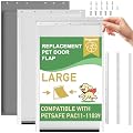3-Flap Dog Door Replacement Insulated Flap with Clamp, Metal Bracket and Screws, Compatible with Large PetSafe Extreme Weather Aluminum Pet Door, PAC11-11039 10 1/8" X 16 7/8" (Frosted Transparent)