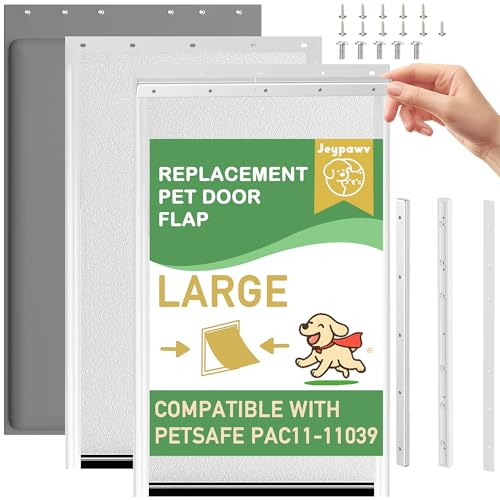 3-Flap Dog Door Replacement Insulated Flap with Clamp, Metal Bracket