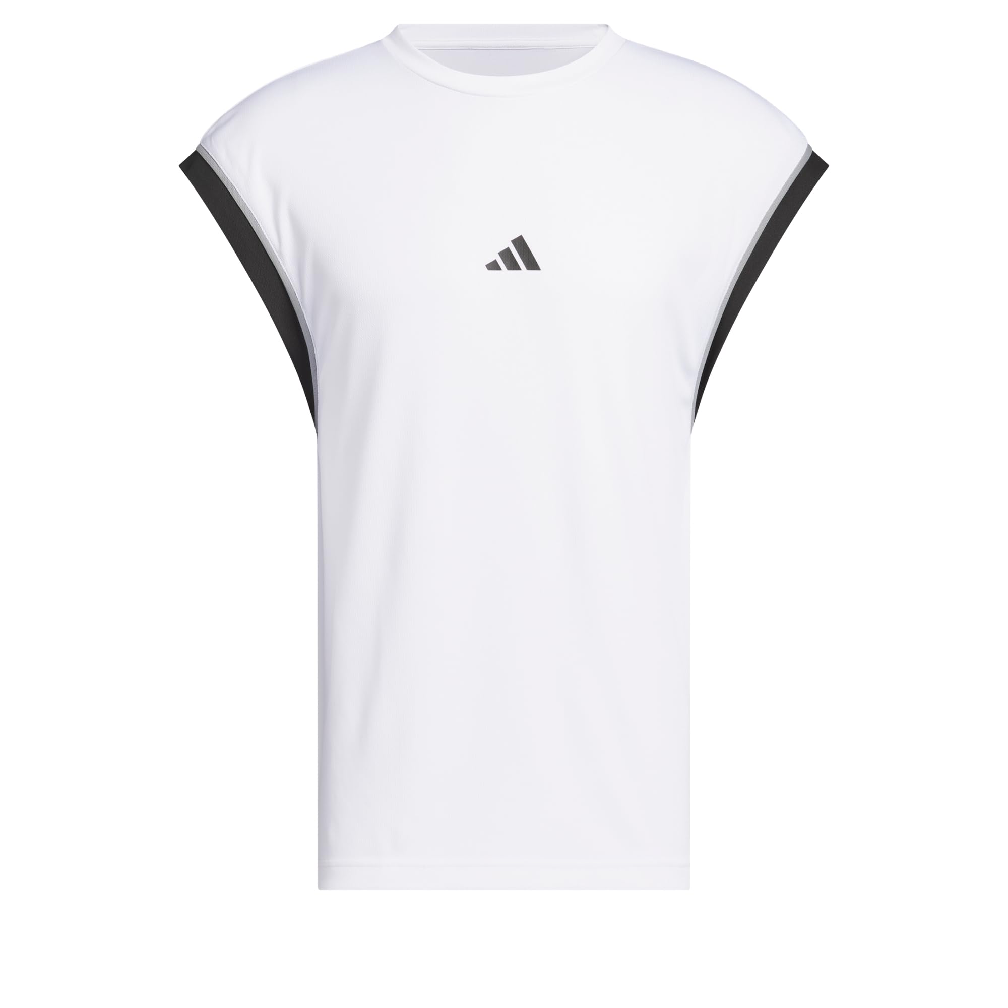 adidas Men's Basketball All World Sleeveless Tank, White/Black, M Tall