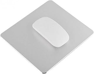 DIGIFLEX Tapete para ratón Aluminio-Antideslizante Metal-Impermeable Resistente y Duradero-Diseño Moderno y Elegante-Protección Mesa Juegos en casa-22x18cm-Plata