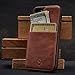 Vaultskin Leather Wallet Case for iPhone SE / 5S - Slim Minimalist Two-Pocket Card Holder, up to 8 Cards & Cash (Cognac, Eton Armour)