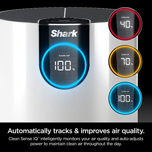 Shark Air Purifier Max With Nanoseal Hepa, Cleansense Iq, Odor Lock, Cleans Up To 1200 Sq. Ft, 0.1–0.2 Microns, Grey, Hp202 & Hp102 Air Purifier With Nanoseal Hepa, C, White #TOP5