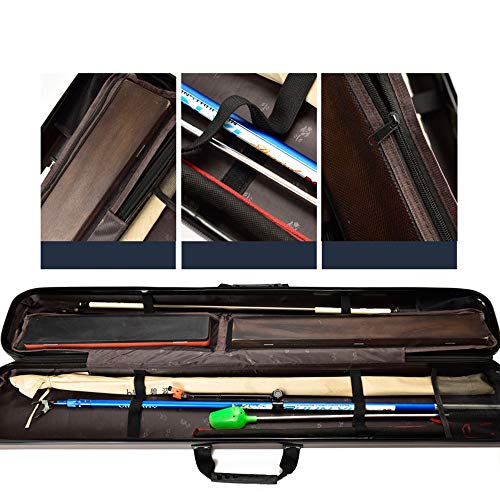 Foto von Rutentasche Rutenfutteral Rutentaschen Allround, Harte Art Angeln Tasche Rod Case wasserdicht, Wahl der Größe, Grau,130cm