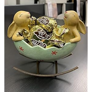 Springeasterlaughingbunnyrabbitsrockinginaneggcradlevintagerusticcountrybunniesrabbitfigurinecutebunnycandydish Urban Country Home Decor Spring easter laughing bunny rabbits rocking in an egg cradle vintage rustic country bunnies rabbit figurine cute bunny candy dish urban country home decor