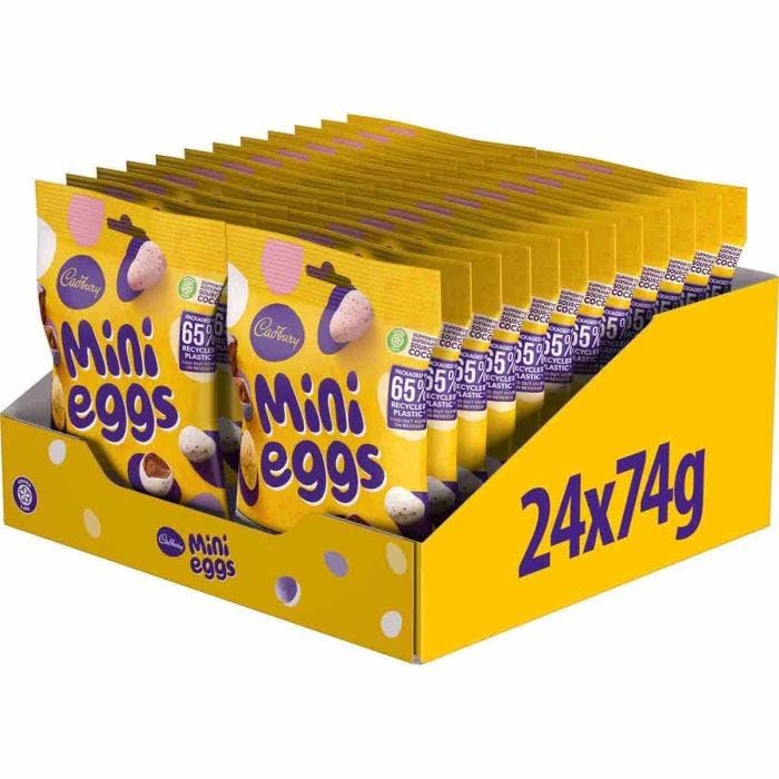 Cadbury Easter Eggs Mini Eggs Chocolate Bag (74g) - Box of 24