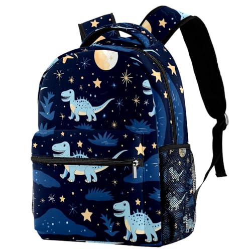 Sac à dos dinosaure étoilé grand format pour école primaire et collège multicolore