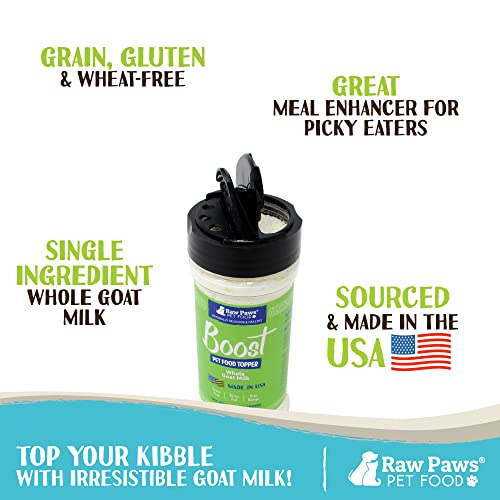 Raw Paws Boost Pet Food Topper Goat Milk Powder, 3.1-Oz - Made In Usa - Dog Food Toppers For Dry Food - Cat Food Toppers - Dog Food Topper Powder - Dog Food Flavor Topper - Goat Milk Gravy For Cats #TOP1