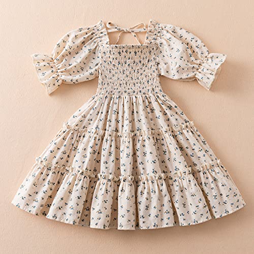 TTYAOVO Little Girl Smocked Dress Princess Casual Summer Sundress3
